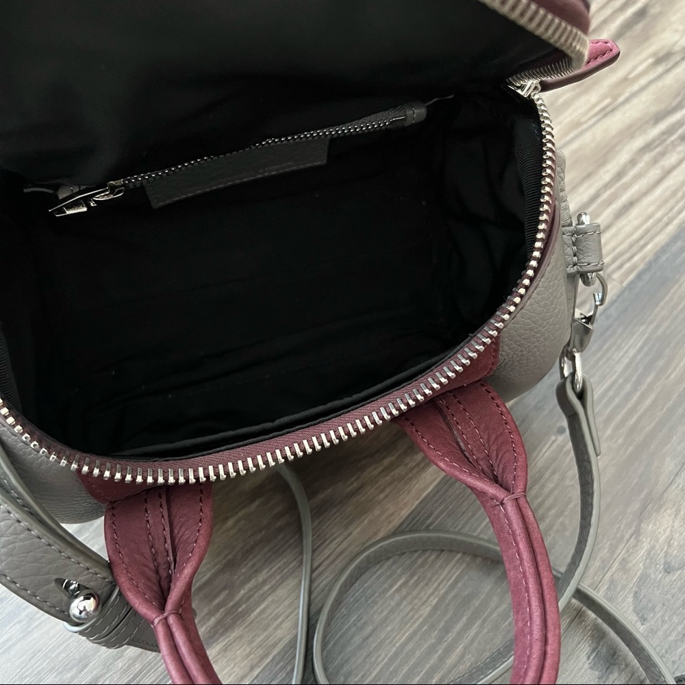 Alexander Wang Authentic Rockie Two-Toned Gray and Burgundy Crossbody Bag - Picture 6 of 16